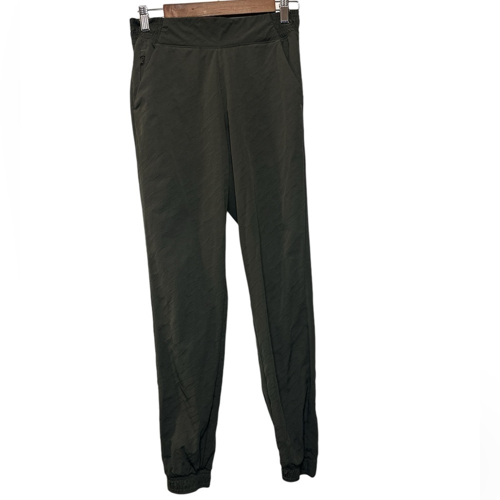 Athleta Women’s Brooklyn Textured Joggers Athletic Stretch Pants Green Size 2 - Picture 2 of 6